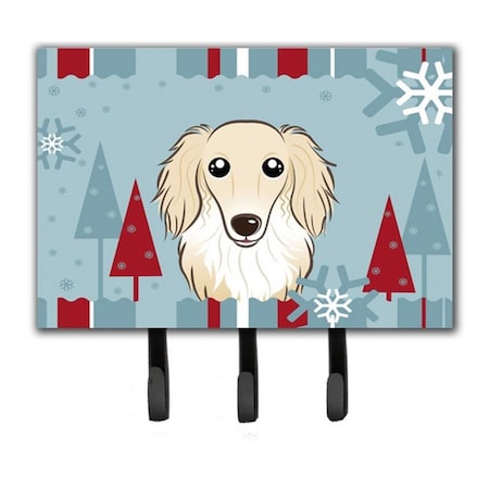 Jensendistributionservices Winter Holiday Longhair Creme Dachshund Leash & Key Holder MI1660953
